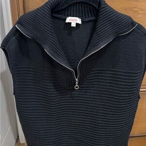 Black Ribbed Sleeveless Top